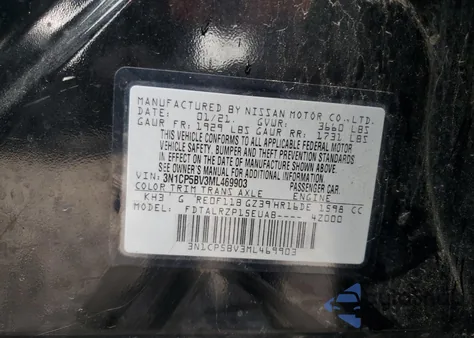 2021 Nissan Kicks S z USA, uszkodzony, nr VIN 3N1CP5BV3ML469903